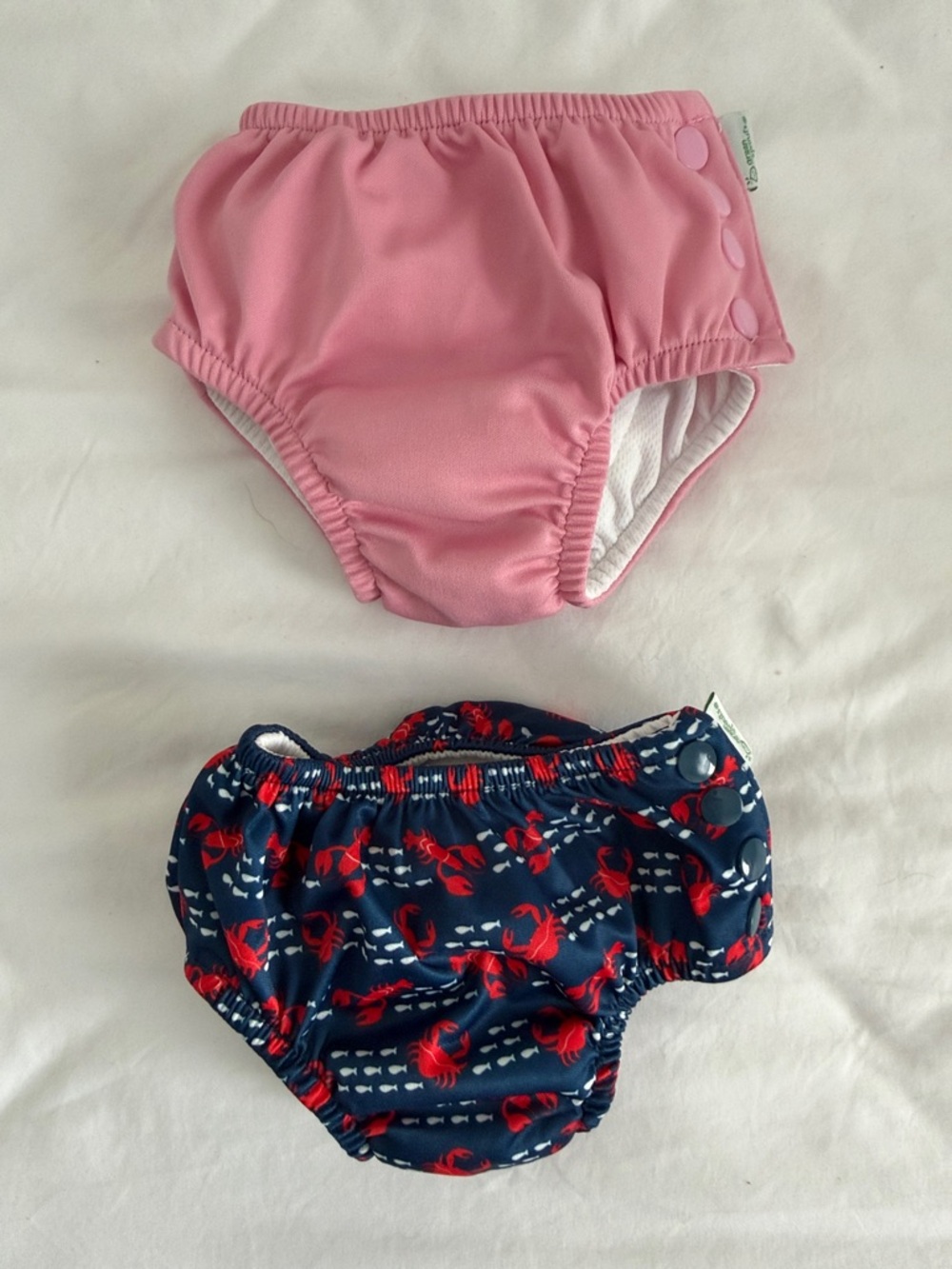 Green sprouts Swim Diaper Pink & Navy Crab Print size 6 months 10-18lbs